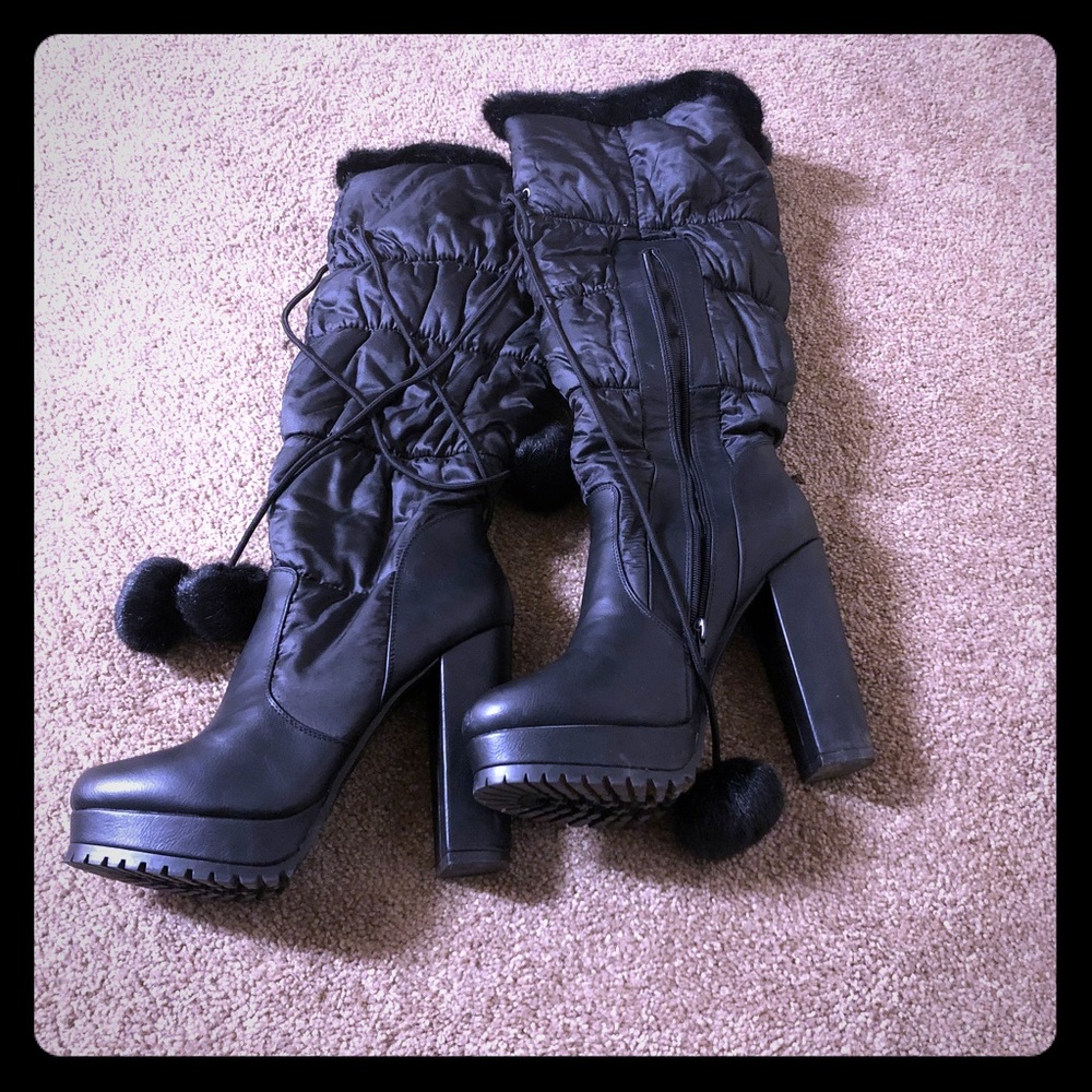 shoe*dazzle black boot heels